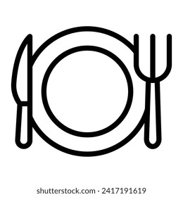 Dinner Vector Line Icon Design
