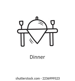 Dinner vector outline Icon Design illustration. New Year Symbol on White background EPS 10 File