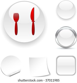 Dinner  white icon. Vector illustration.