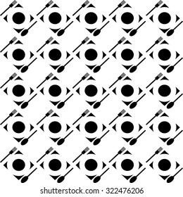 Dinnerware for eating seamless pattern. Vector illustration