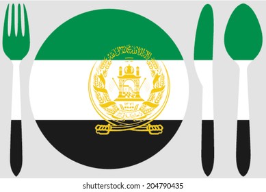 Dinnerware with the flag of Afghanistan