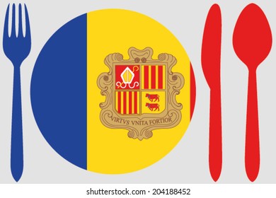 Dinnerware with the flag of Andorra
