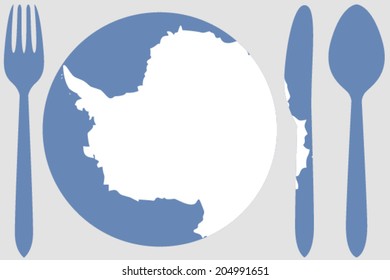 Dinnerware with the flag of Antarctica
