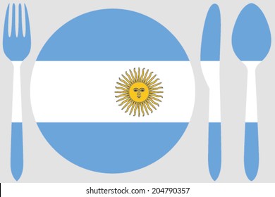Dinnerware with the flag of Argentina