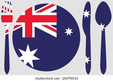 Dinnerware With The Flag Of Australia