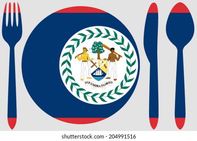 Dinnerware with the flag of Belize