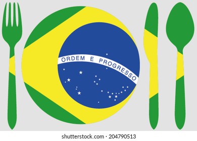 Dinnerware with the flag of Brazil