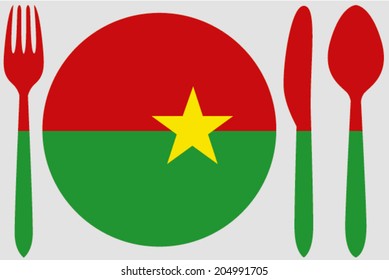 Dinnerware with the flag of Burkina Faso