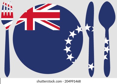 Dinnerware with the flag of Cook Islands