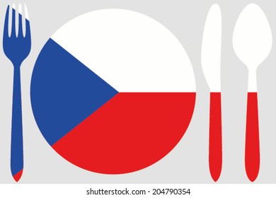 Dinnerware with the flag of Czech Republic