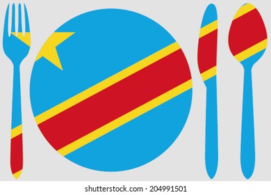 Dinnerware with the flag of Democratic Republic of Congo