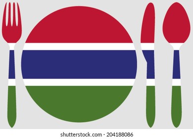 Dinnerware with the flag of Gambia