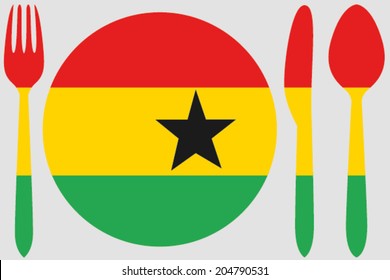 Dinnerware with the flag of Ghana