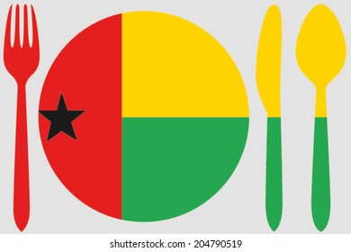 Dinnerware with the flag of Guinea Bissau