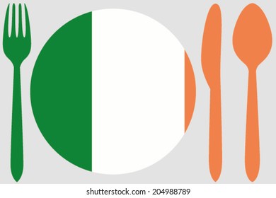 Dinnerware With The Flag Of Ireland