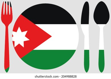Dinnerware with the flag of Jordan