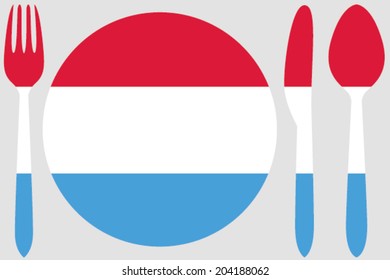 Dinnerware with the flag of Luxembourg