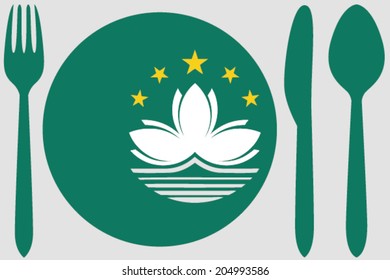 Dinnerware with the flag of Macau