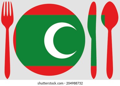 Dinnerware With The Flag Of Maldives