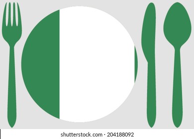 Dinnerware with the flag of Nigeria