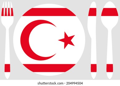 Dinnerware with the flag of Northern Cyprus
