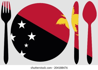 Dinnerware with the flag of Papua New Guinea