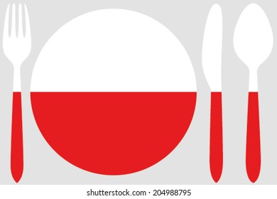 Dinnerware With The Flag Of Poland