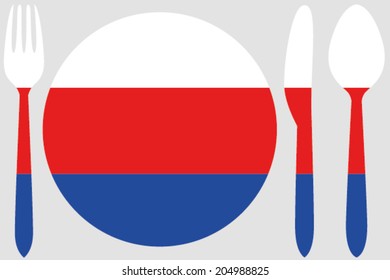 Dinnerware with the flag of Serbia