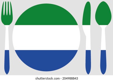 Dinnerware with the flag of Sierra Leone