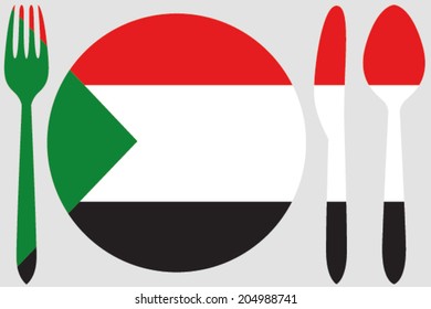 Dinnerware With The Flag Of Sudan