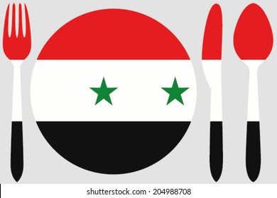 Dinnerware With The Flag Of Syria