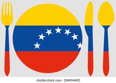 Dinnerware With The Flag Of Venezuela