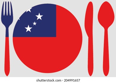 Dinnerware with the flag of Western Samoa