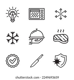 Dinnerware and Glassware Infographic Vector Icons 