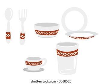 Dinnerware Icons - Vector