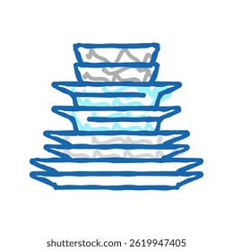 dinnerware plates doodle icon sketch vector. dinnerware plates sign. isolated symbol illustration
