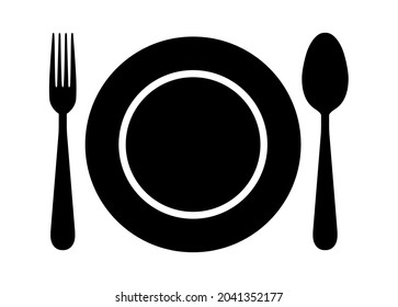 dinnerware set icon on white background