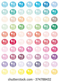 Dinnerware spoon, knife and fork icons for printable stickers usable in planners agendas notebooks etc.