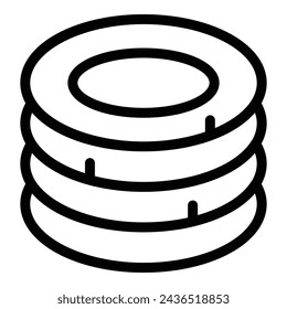 Dinnerware utensils icon outline vector. Tableware serving equipment. Dinner utensils household
