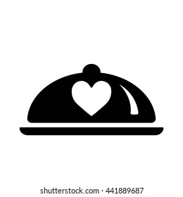 dinning dish black icon