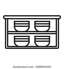 Dinning furniture icon outline vector. Kitchen furniture. Room table