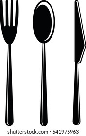 Dinning set fork knife spoon icon
