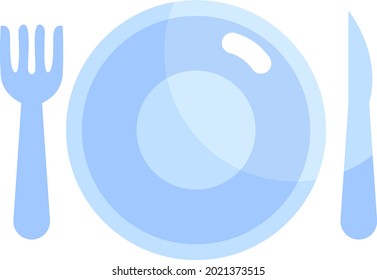 Dinning set, illustration, vector on a white background.