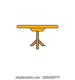 Dinning table icon in color, isolated on white background 