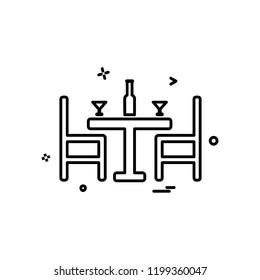 Dinning Table Icon Design Vector