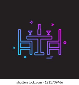 Dinning table icon design vector