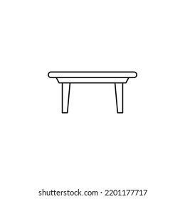 Esstisch-Symbol im Strichstil einzeln auf weißem Hintergrund