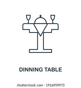 Essende Tabelle Symbol. Einfache Illustration aus der Möbelkollektion. Creative Dinning Table Icon für Webdesign, Vorlagen, Infografiken