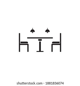dinning table icon symbol sign vector