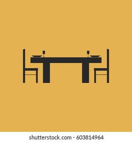 Dinning Table Icon Vector